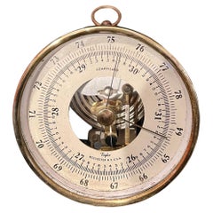 Elegant Wall Barometer in Brass & Glass by Taylor
