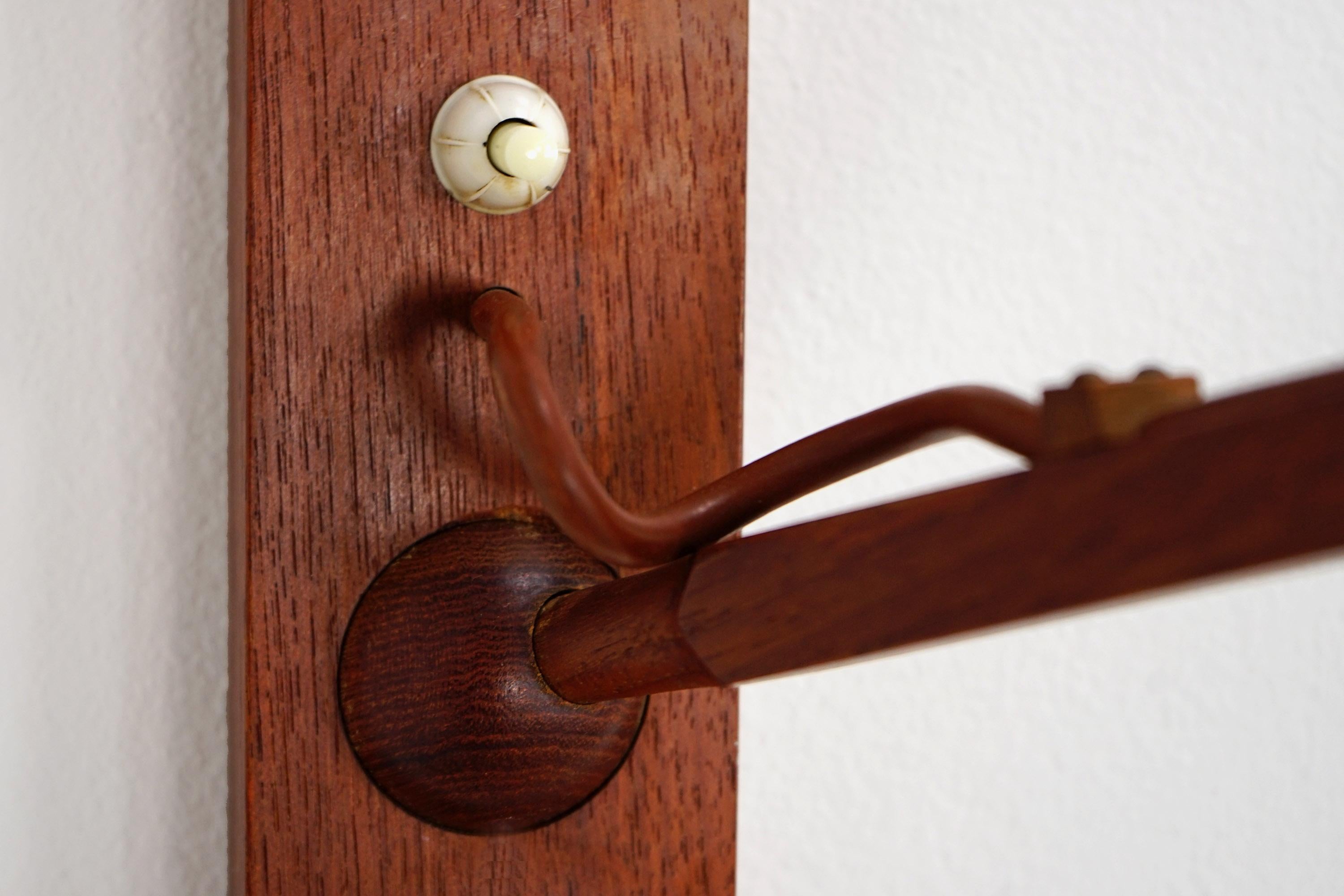 Elegant Wall Light by Rupprecht Skrip for Skrip Leuchten, Teak and Straw, 1950s 1