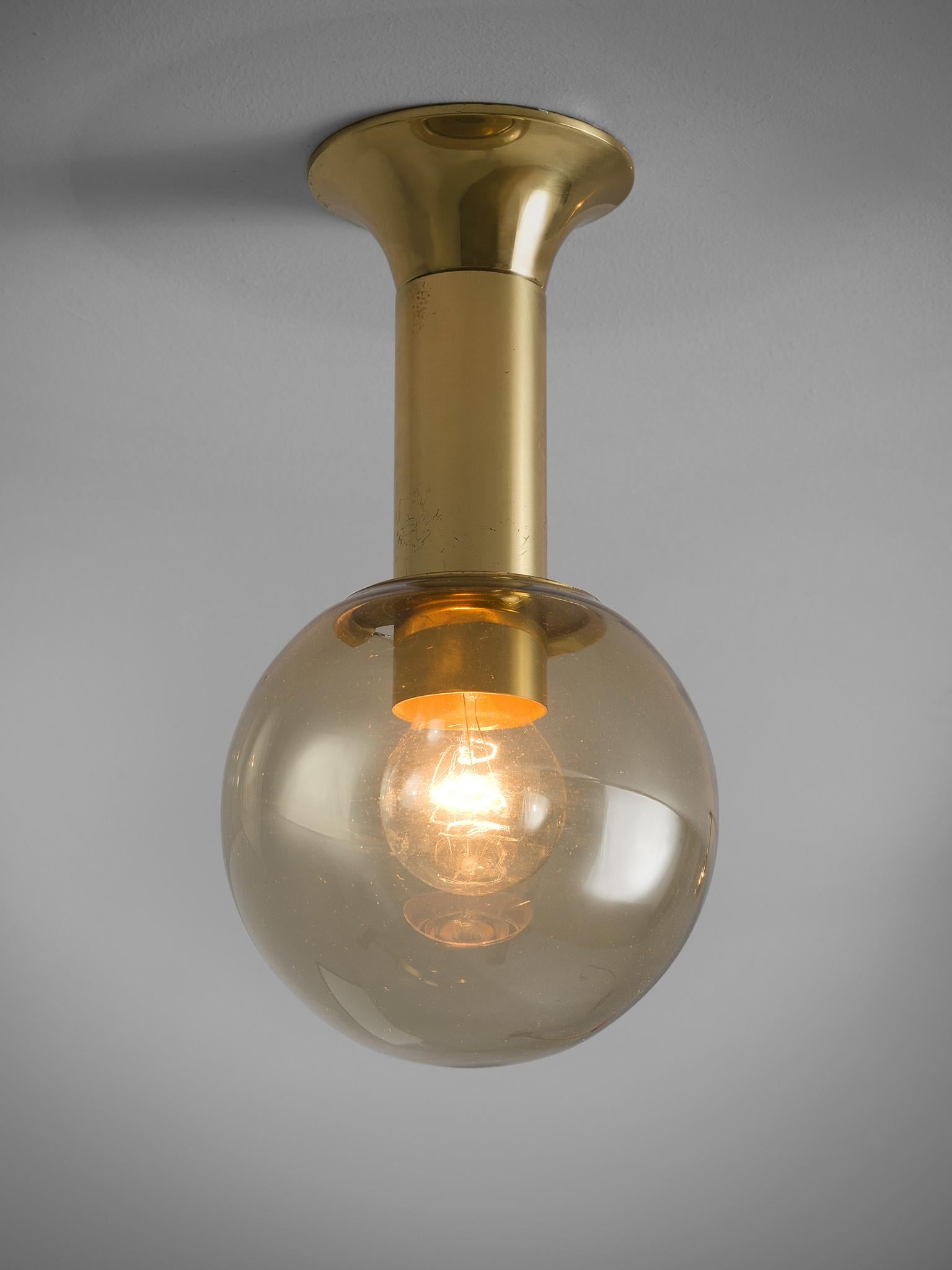 Elegant Wall Lights in Brass and Glass In Good Condition In Waalwijk, NL