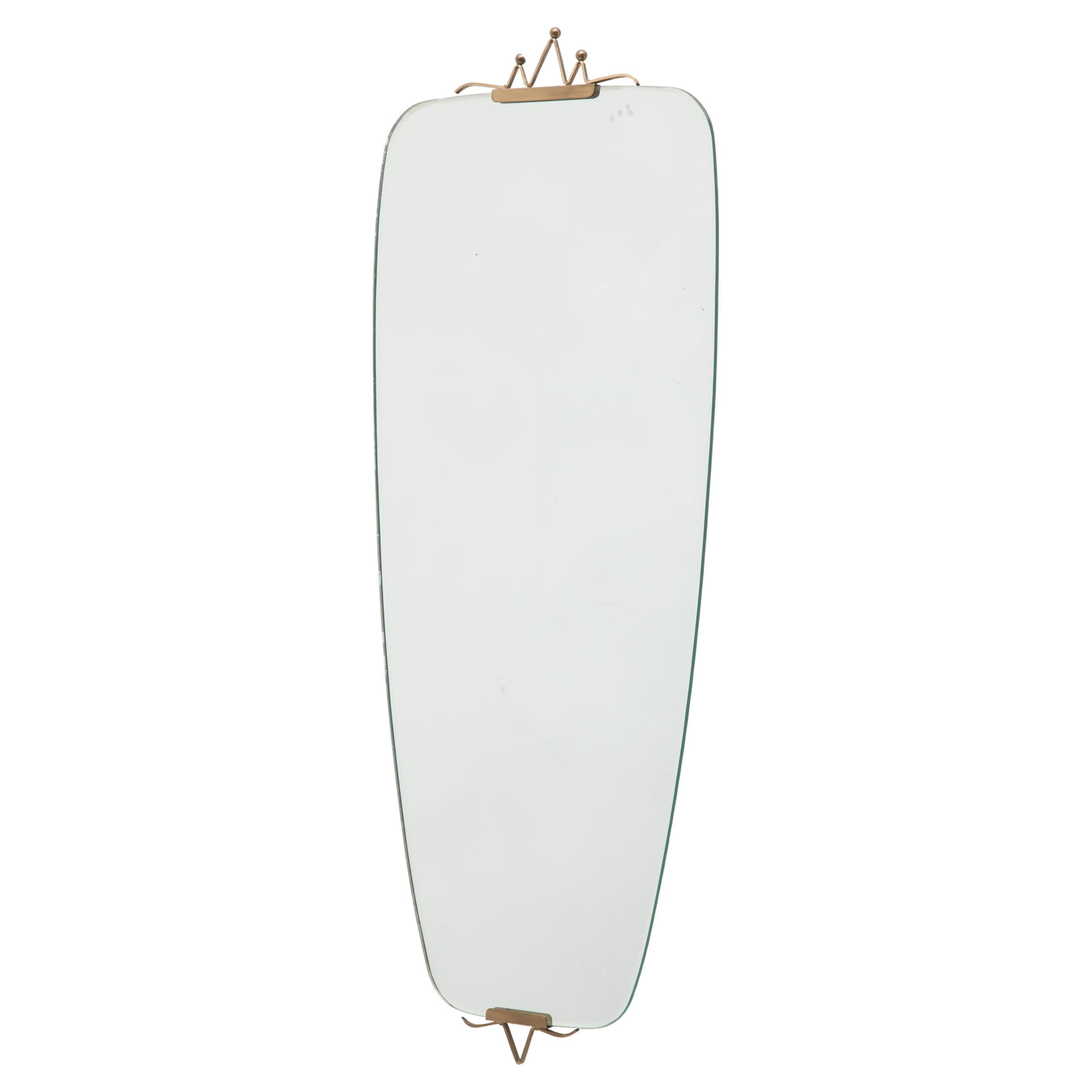 Elegante specchio da parete con elementi in ottone, Germania, anni
60