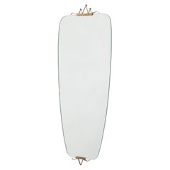 Elegante specchio da parete con elementi in ottone, Germania, anni '60