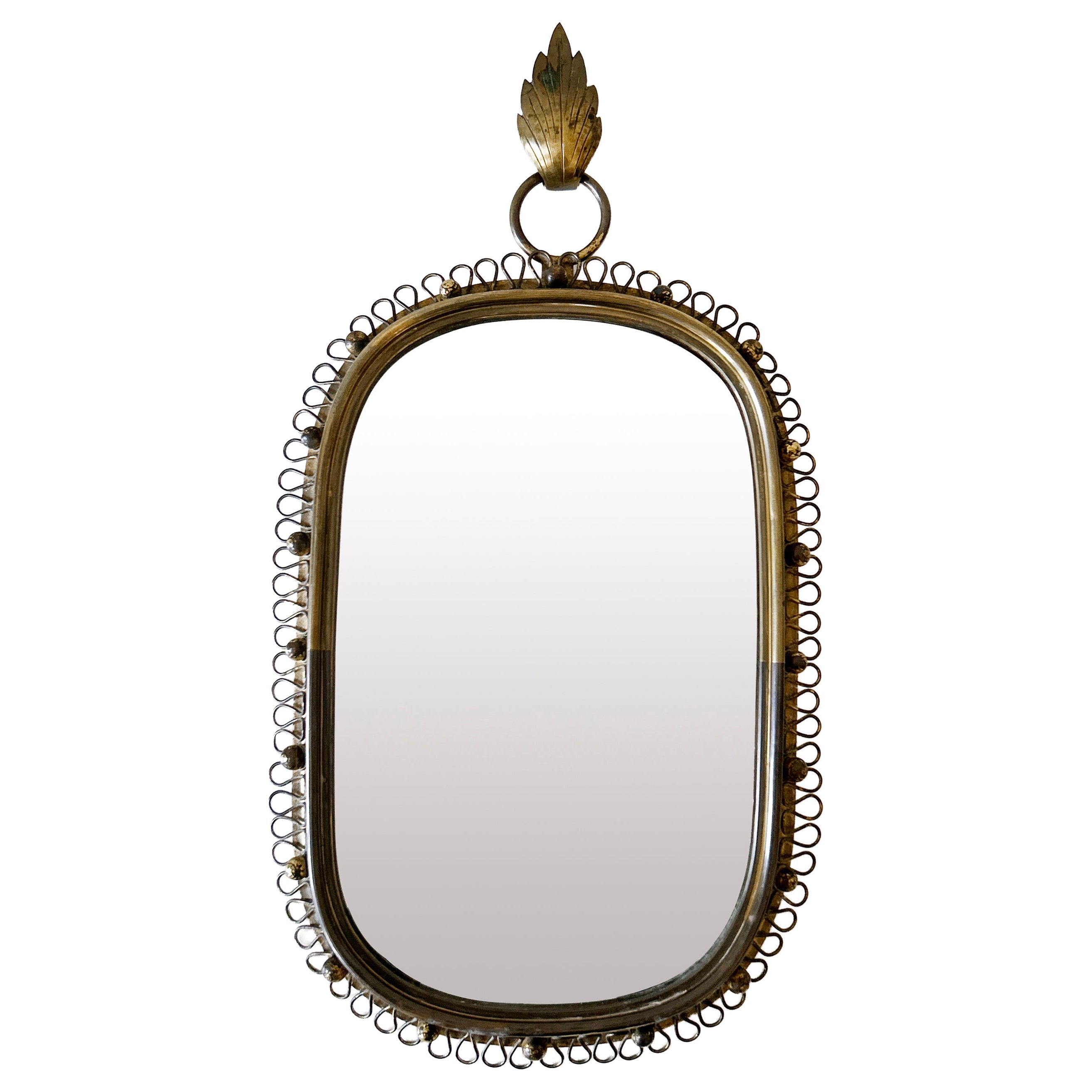 Elegant Wall-Mounted Mirror by Josef Frank for Svenkst Tenn Sweden 1950s
