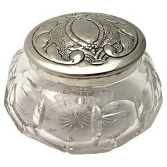 Antique Elegant Waterford Cut Crystal Jar with Silver Lid