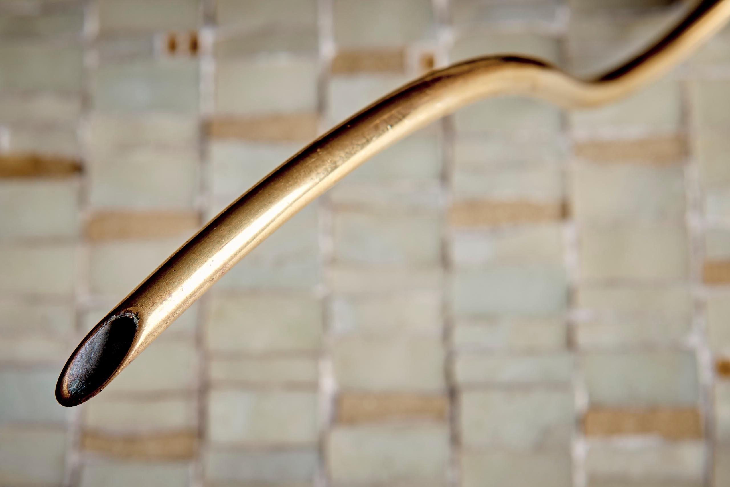 20th Century Elegant Watering Can crafted from hammered brass For Sale