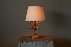 Elegant Wheat Themed Table Lamp in Gilt Metal Italy Mid 20th Century