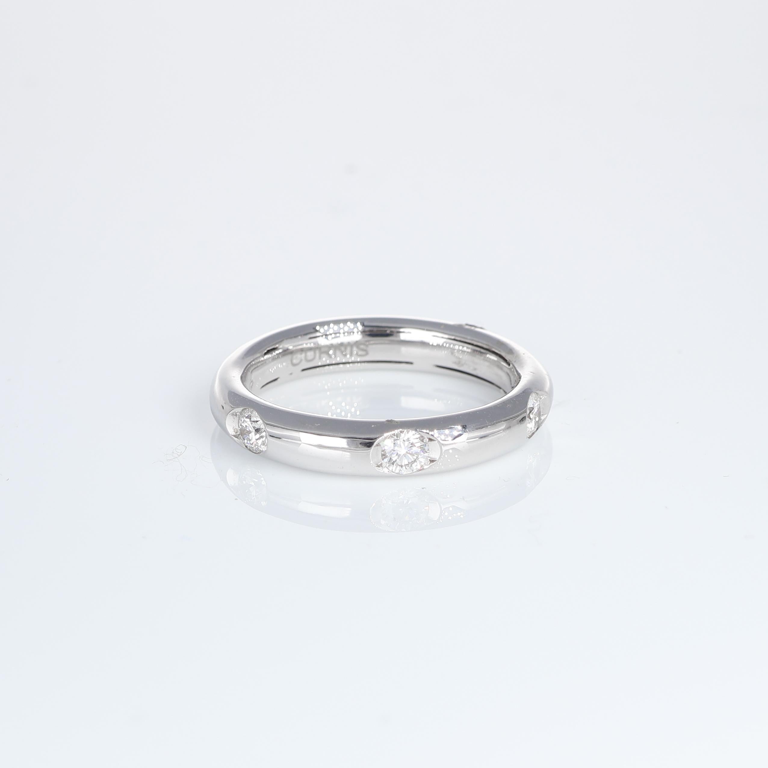 IMPORTANT NOTE:
✔ No additional costs will be added to this order.
✔ Shipping and customs duties are fully covered by us.
--------------------
This elegant 18k white gold wedding band is beautifully adorned with white diamonds set at intervals