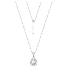 Elegant White Gold Diamond Dangle Drop Necklace for Her