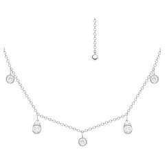 Elegante Collar Colgante Princesa de Oro Blanco con Diamantes para Ella