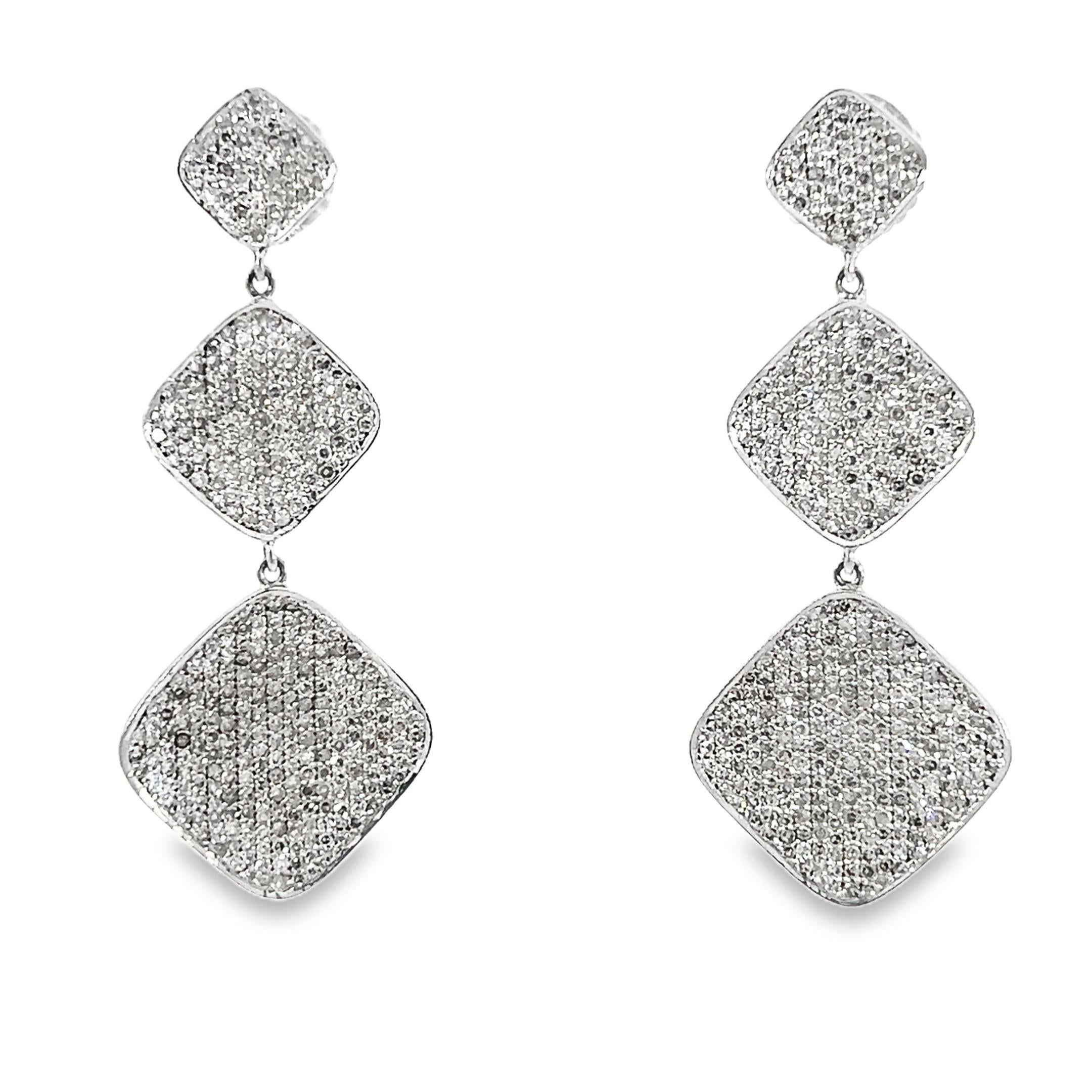 Elegant White Gold Diamond Earrings For Sale 1
