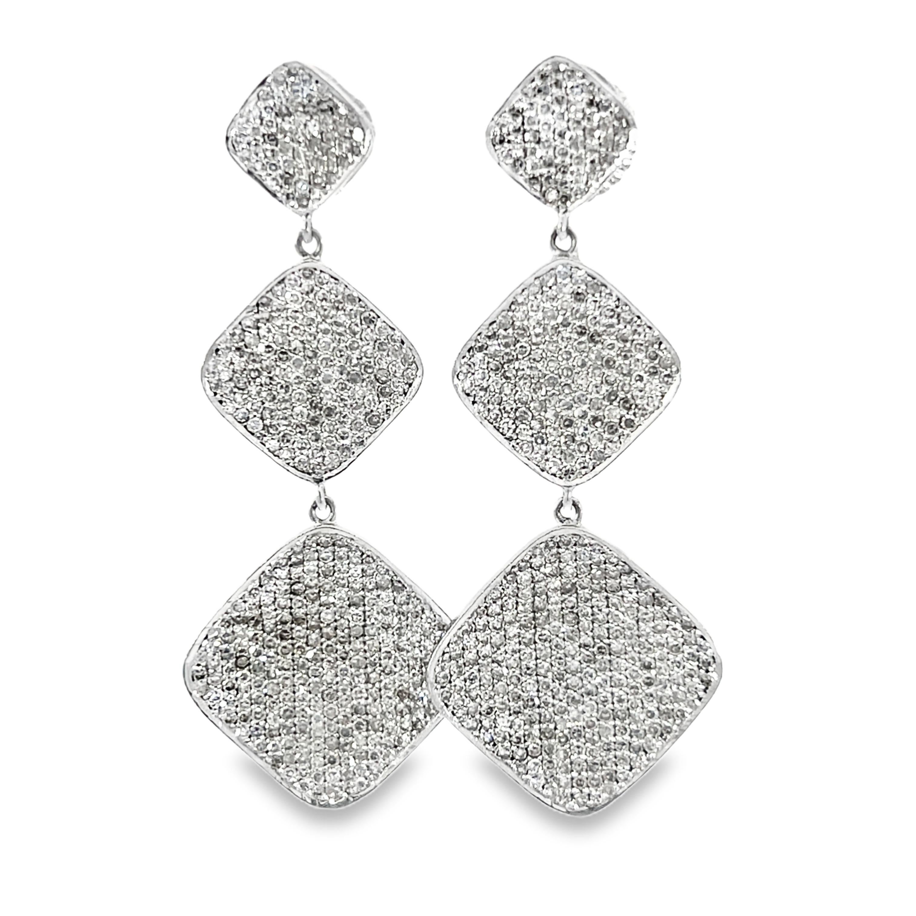 Elegant White Gold Diamond Earrings For Sale