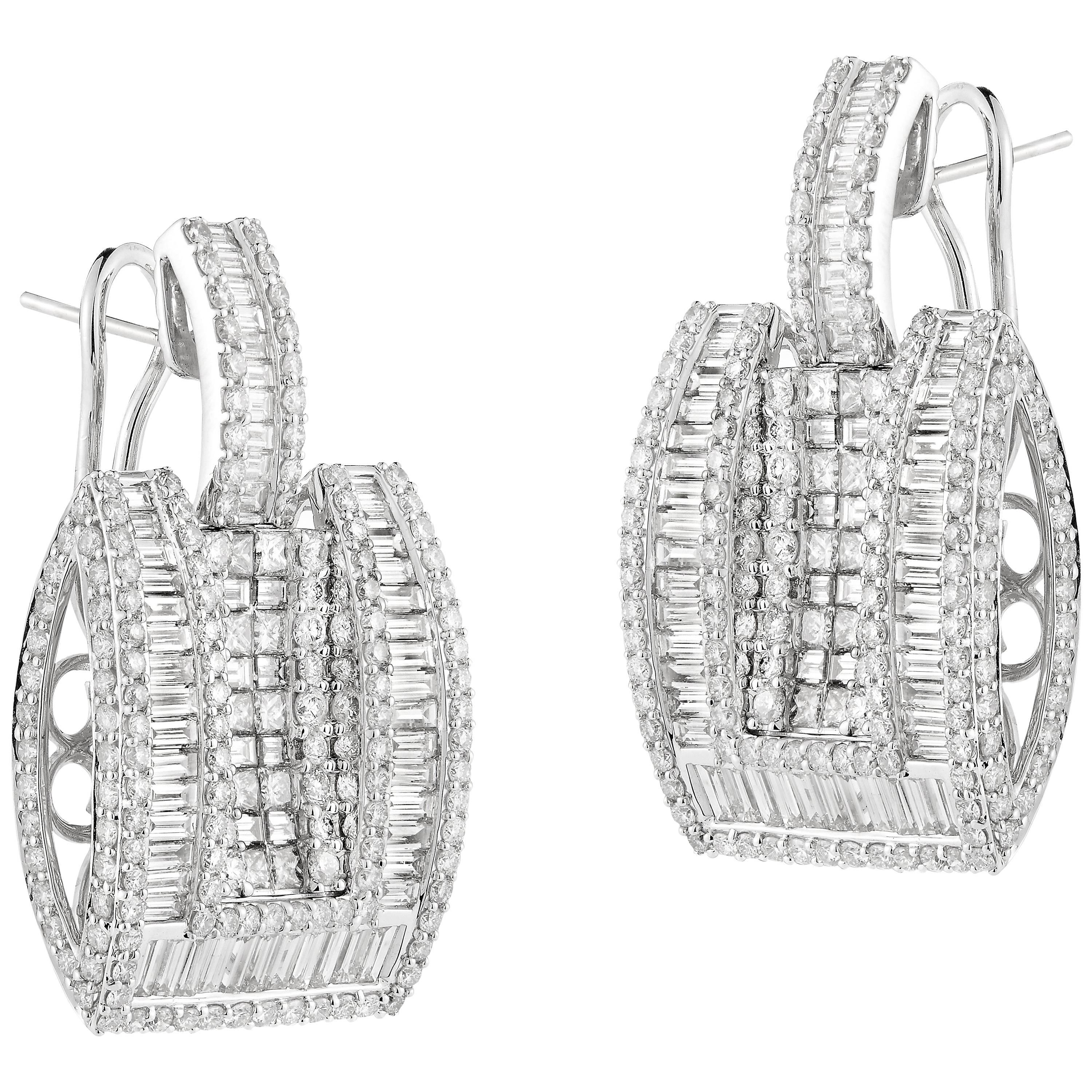 Elegant White Gold Diamond Earrings