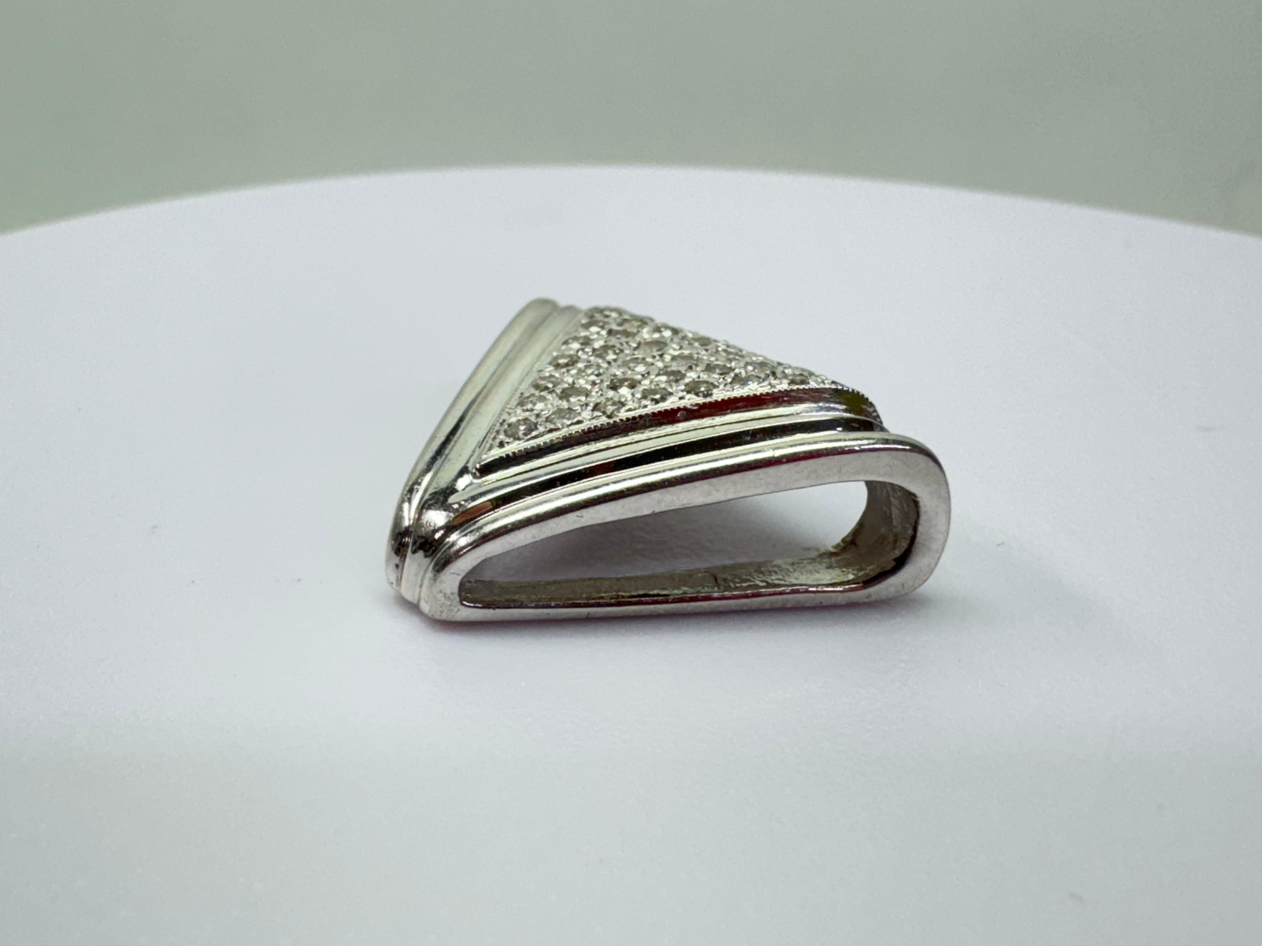 da uomo o donna Elegante pendente con diamante in oro bianco in vendita