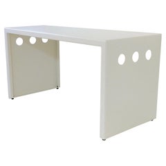 Elegant White Lacquered Metal Console/Desk, circa 1980