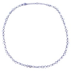 Used Elegant White Pendant Necklace with Sterling Silver Chain - Timeless Accessory