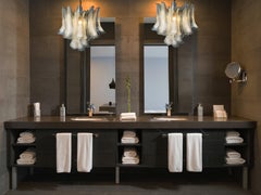 Elegant White Petal Chandelier, Murano, 1990s