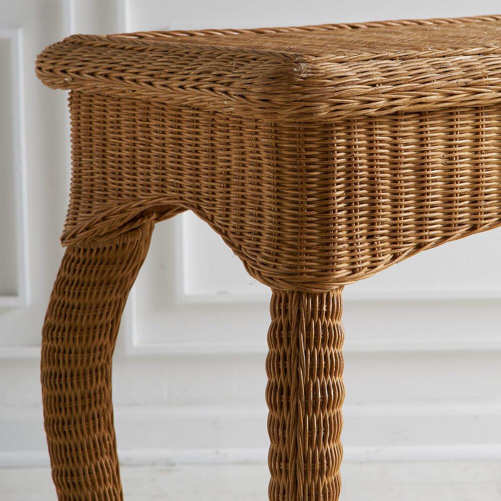 wicker console tables