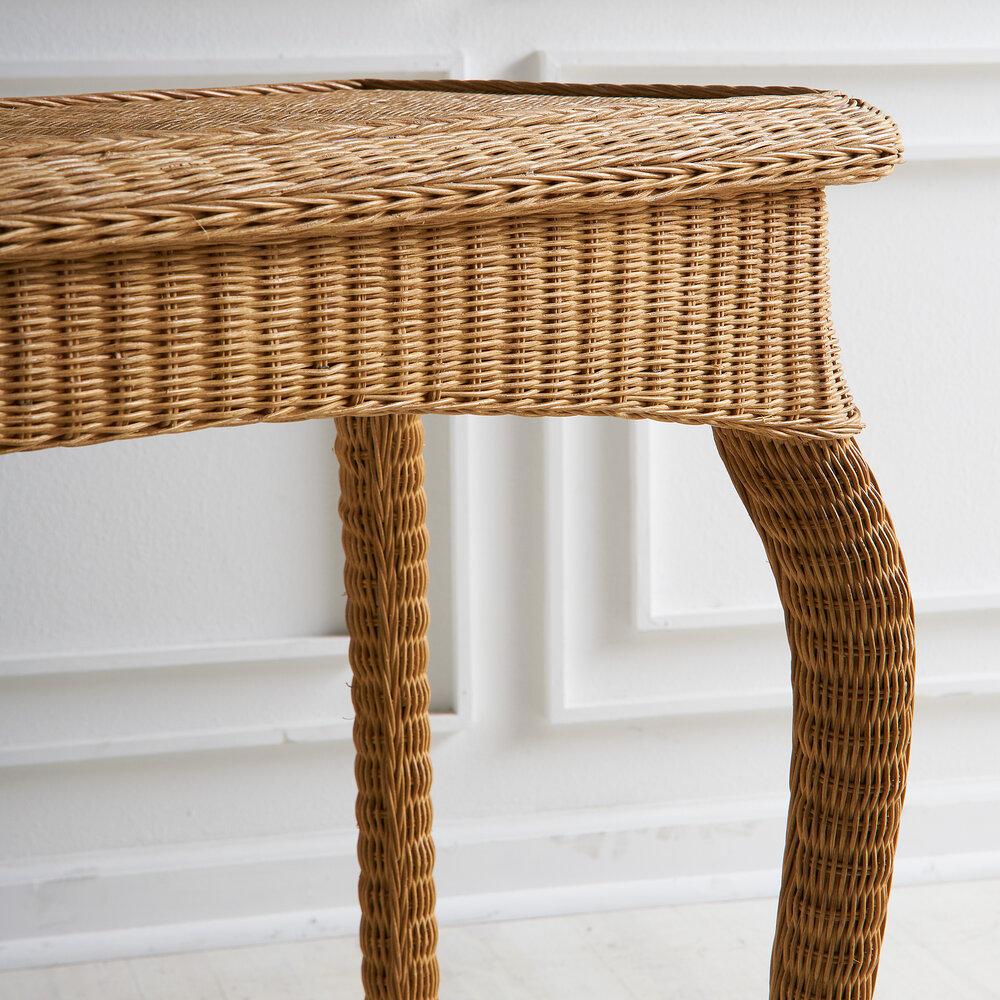 Elegant Wicker Console Table at 1stDibs