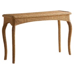 Retro Elegant Wicker Console Table