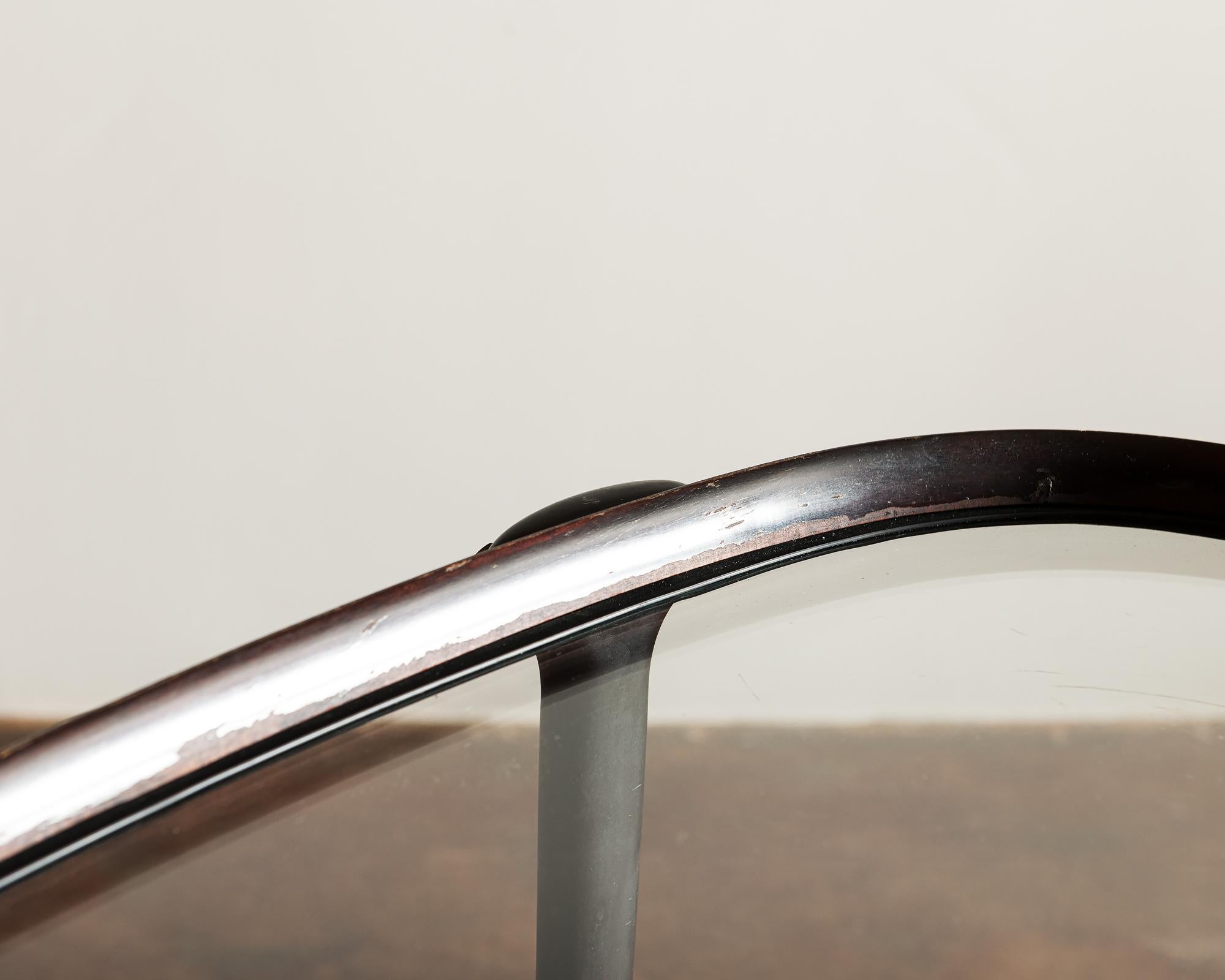 Elegant Wood and Glass Bar Cart Italy, 1950s 5