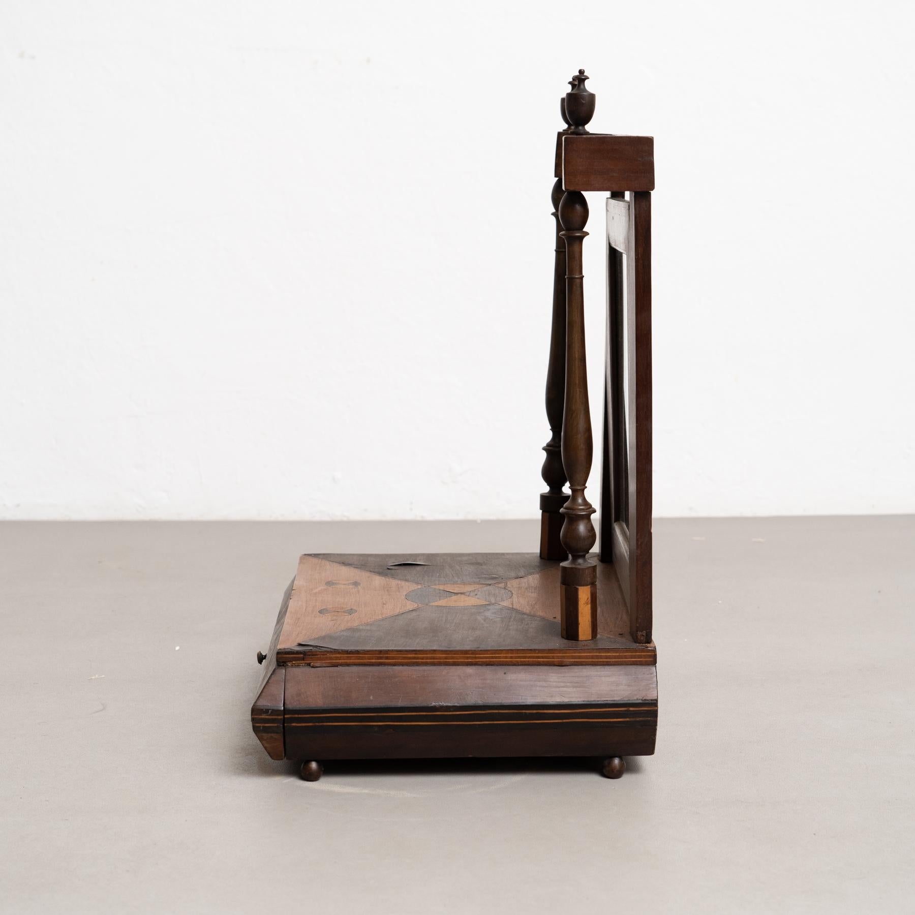Élégant meuble-lavabo et miroir en bois avec tiroir - Début du 20e siècle, Circa 1940 Bon état - En vente à Barcelona, ES