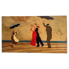 Elegantes Kunstwerk mit Intarsien aus dem Frankreich der 1920er Jahre