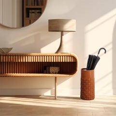 Elegant woven leather umbrella stand LUMIA - Italian design