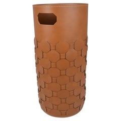 Elegant woven leather umbrella stand LUMIA - Italian design