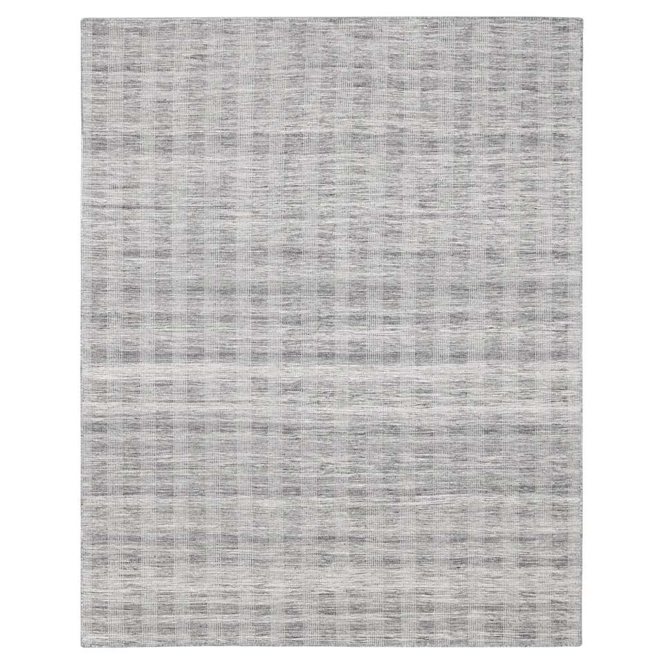 Modern Plaid Wool Rug 10'8''x12'9'' For Sale at 1stDibs