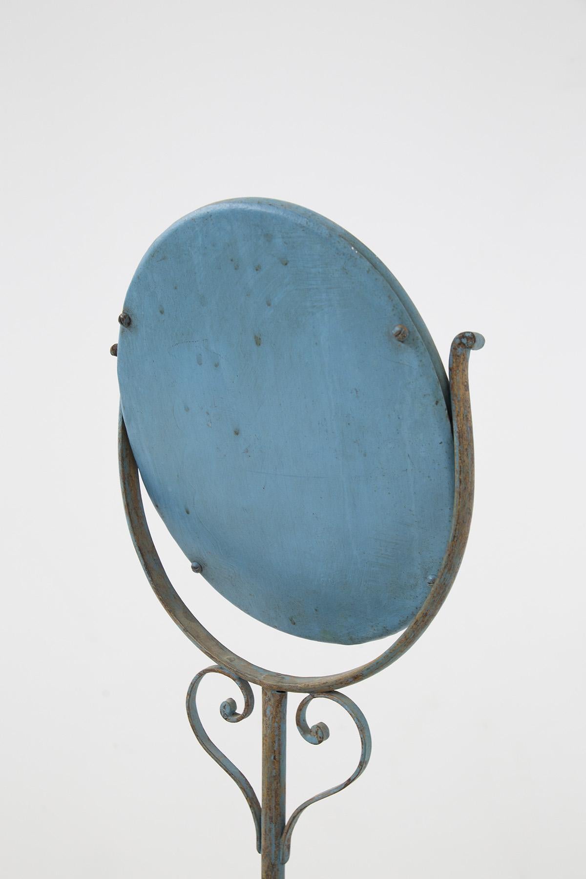 French Provincial Elegant Wrought Iron Vanity Mirror For Sale