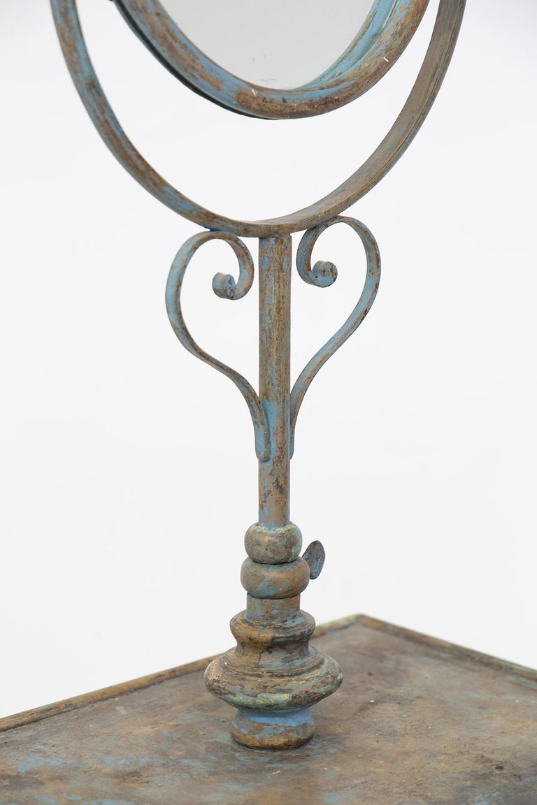 Elegant Wrought Iron Vanity Mirror For Sale at 1stDibs