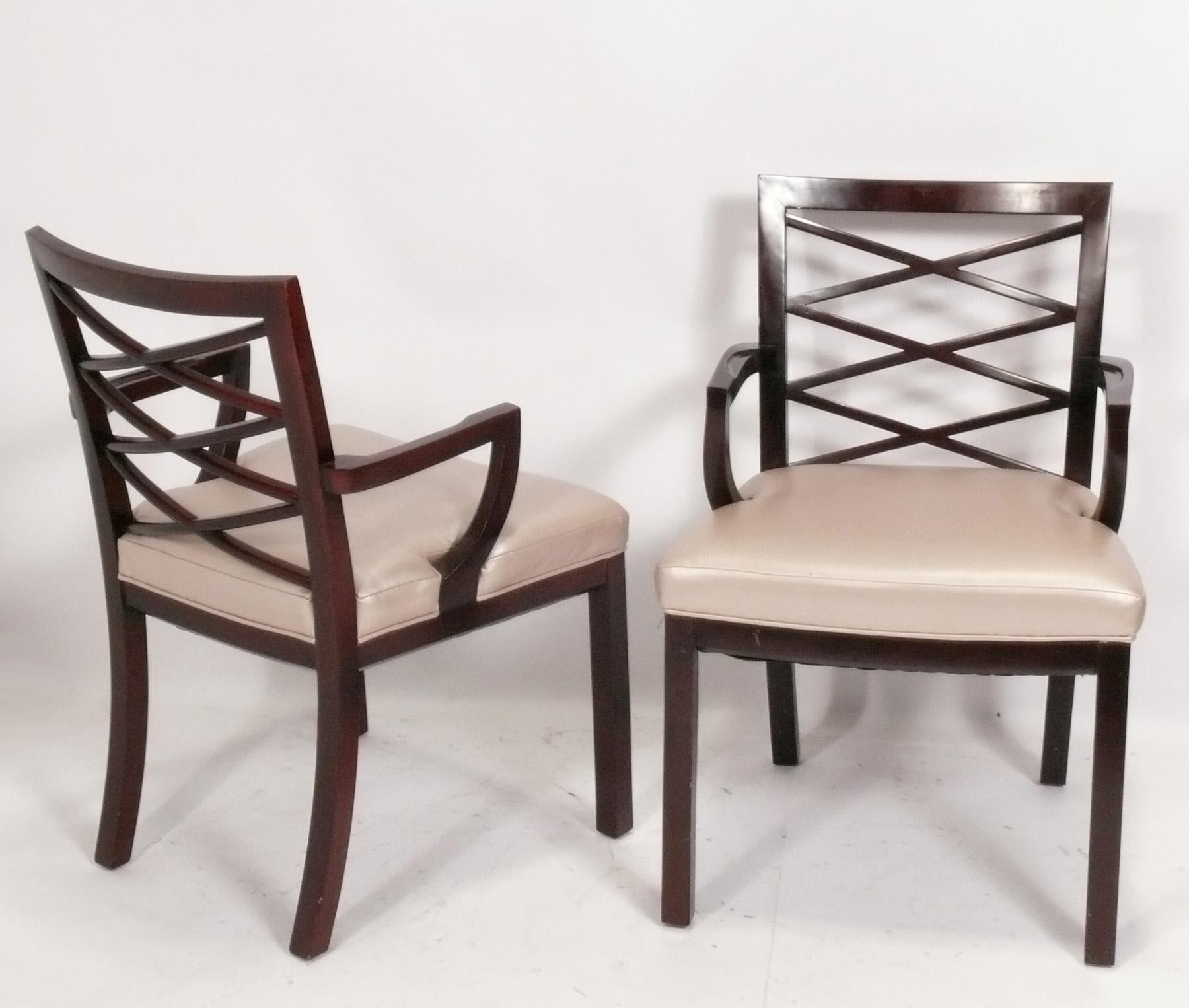 Art Deco Elegant X Back Dining Chairs by Councill - Set of Six  For Sale