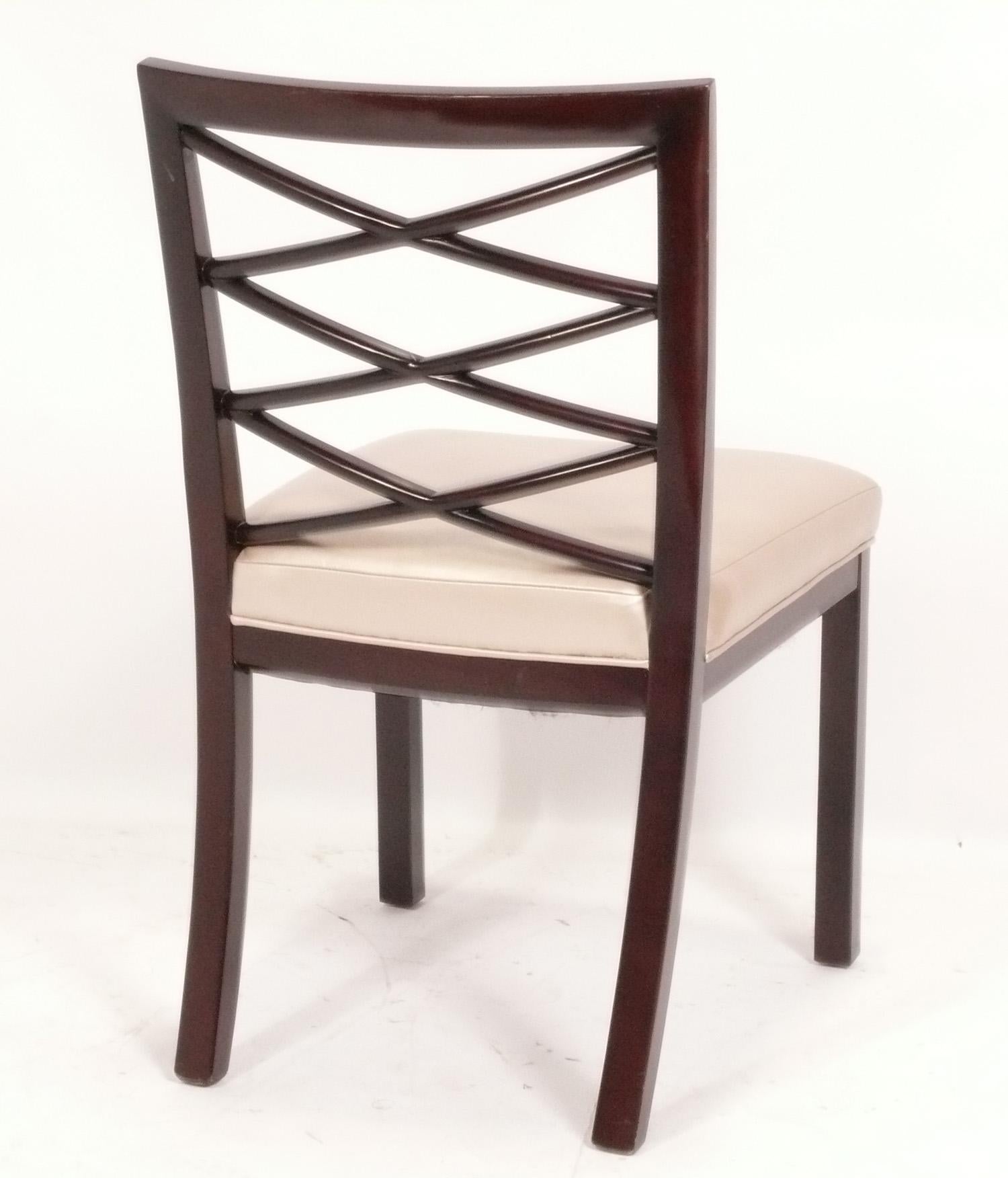 Contemporary Elegant X Back Dining Chairs by Councill - Set of Six  For Sale