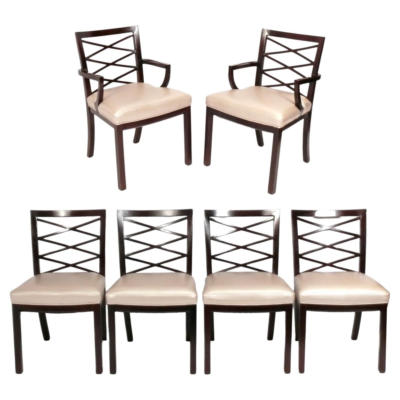 Elegant X Back Dining Chairs by Councill - Set of Six 
