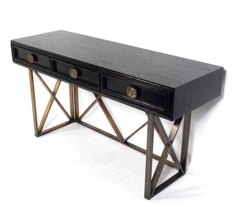 Elegant X Base Desk or Console Table at 1stDibs