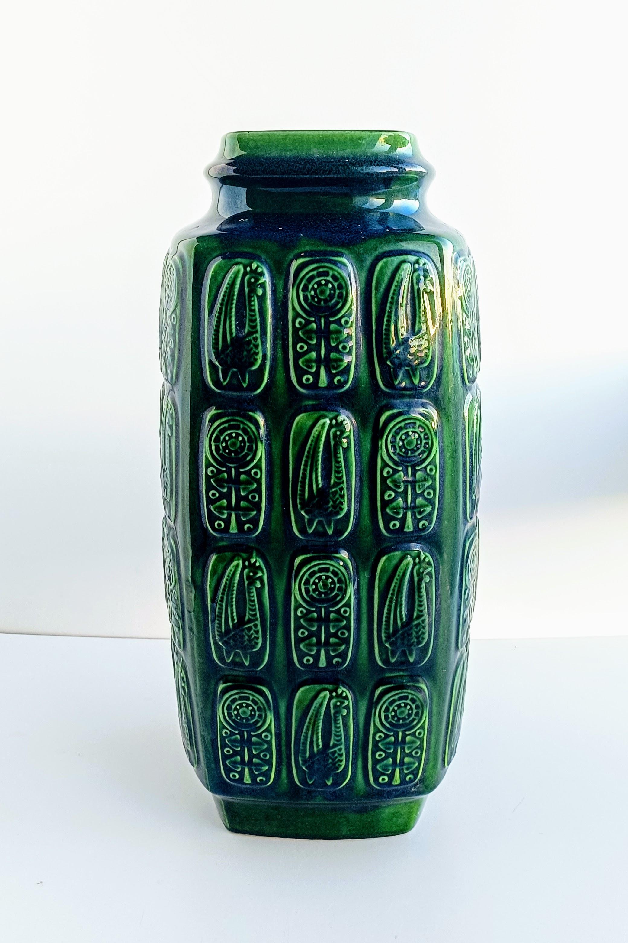 Mid-20th Century Elegant XL Vintage West German Pottery Vase by Bodo Mans for Bay Ceramic, 1960s For Sale