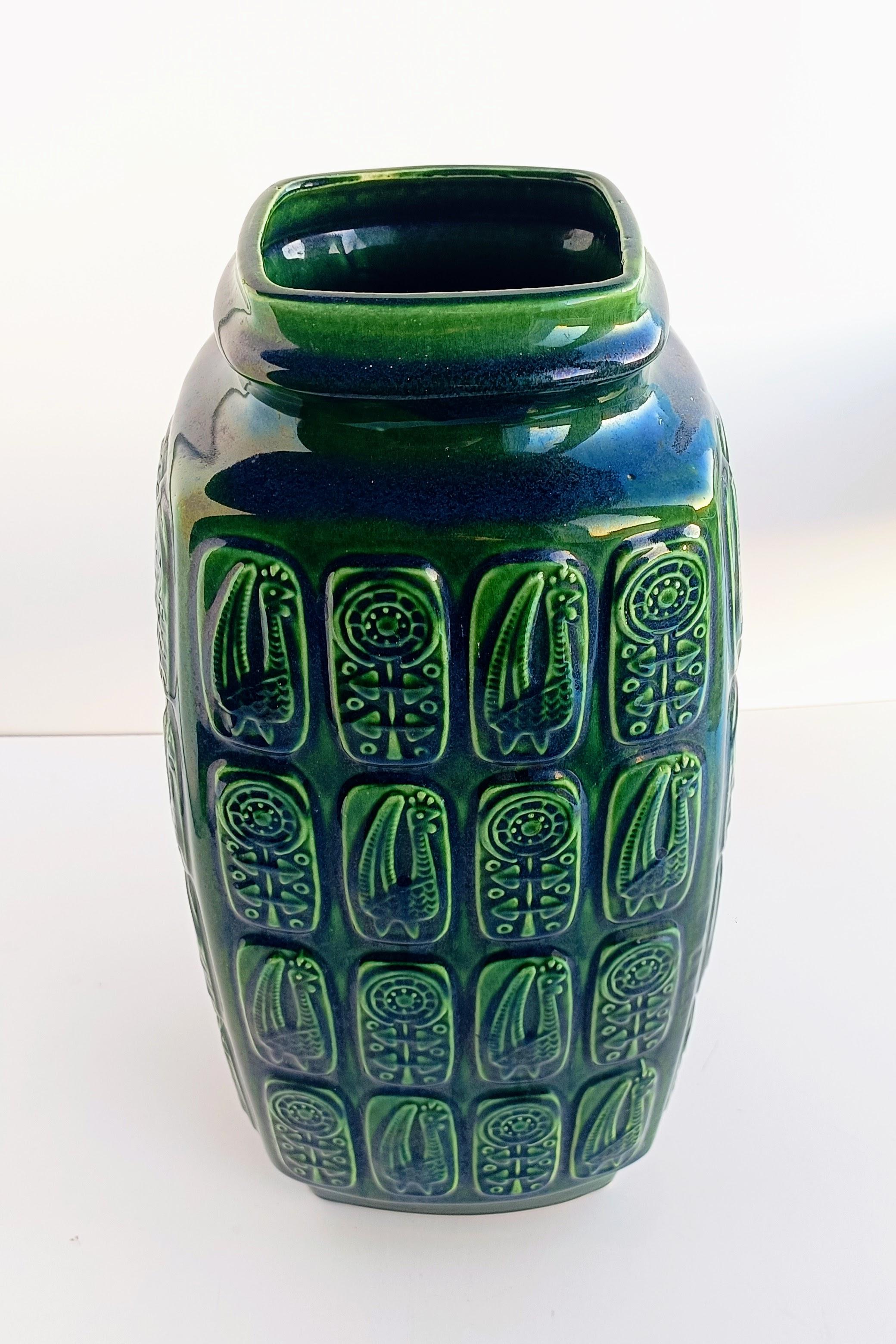 Elegant XL Vintage West German Pottery Vase by Bodo Mans for Bay Ceramic, 1960s For Sale 2