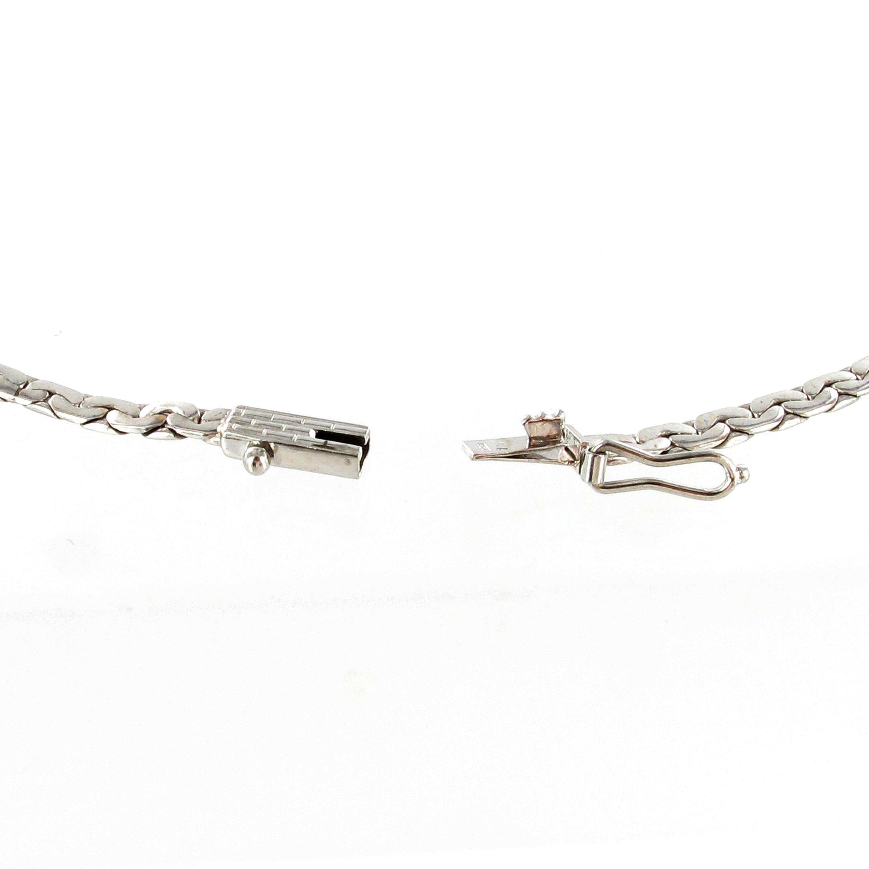 Elegante elegante Y-förmige Diamant-Halskette aus 18 Karat Weißgold für Damen oder Herren im Angebot