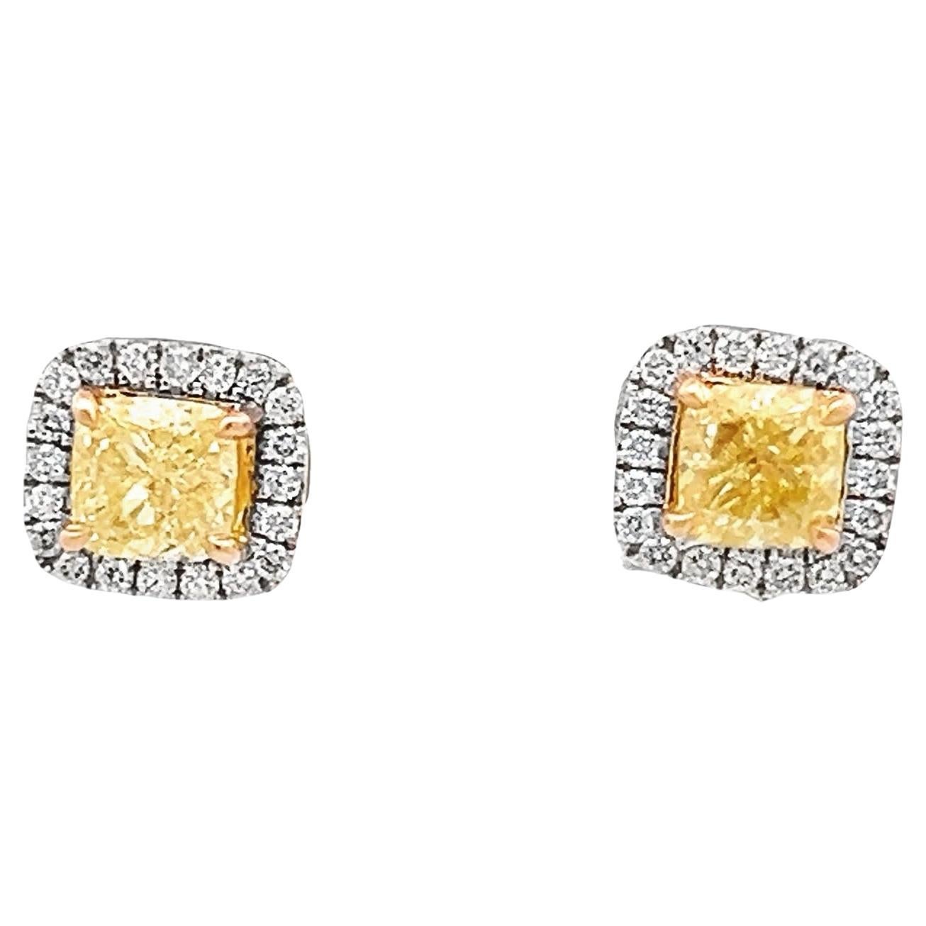 Eleganti orecchini di diamanti gialli