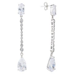 Elegantes Pendientes Colgantes Largos de Circón para Regalo de Mamá en Plata de Ley 925
