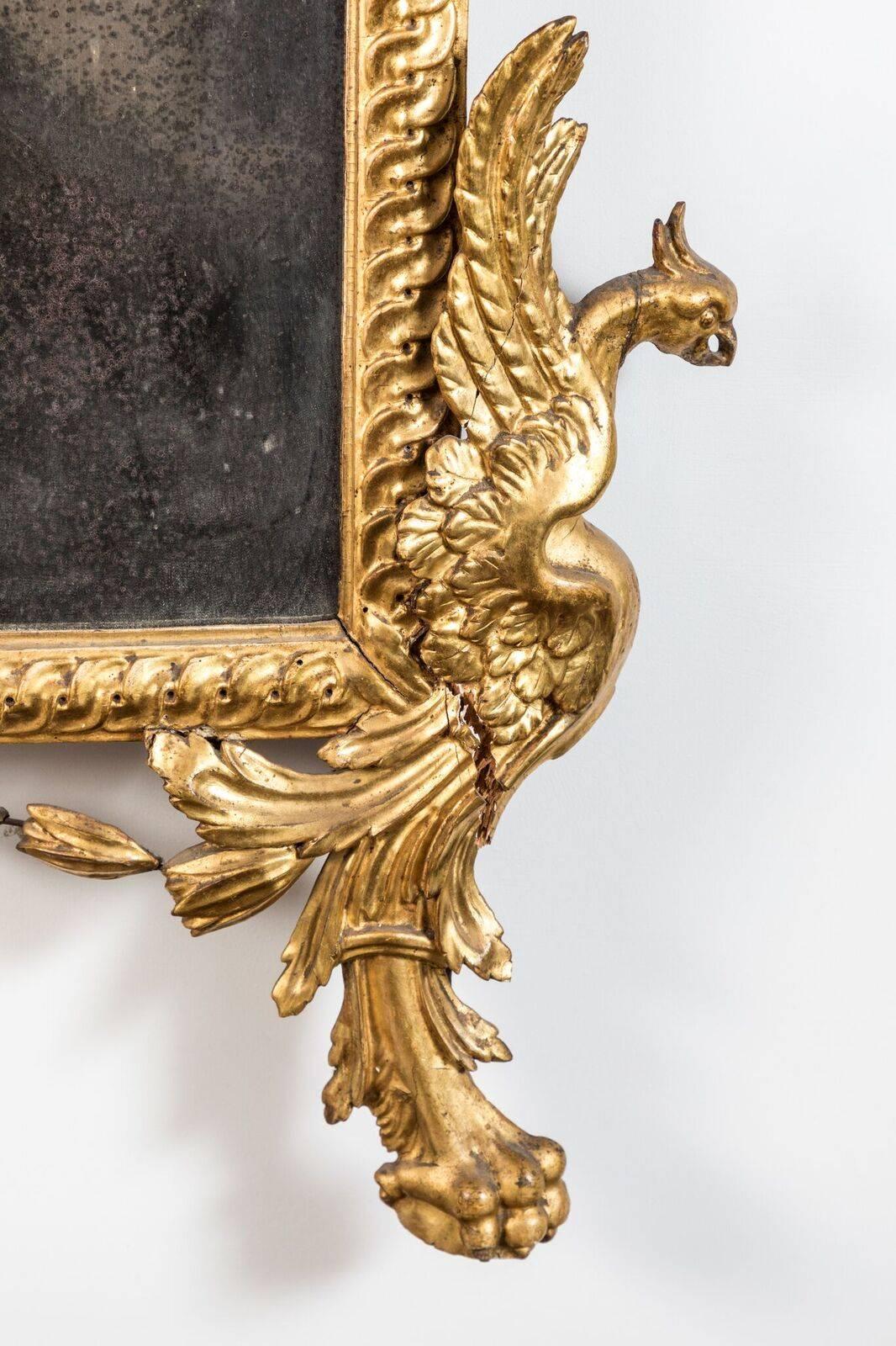 Hand-Carved Elegant, Early 19th Century, Italian, Giltwood Mirror