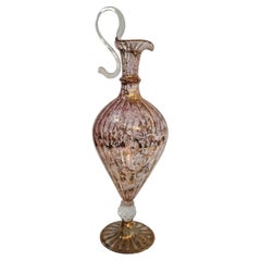 Elegante Ampolla in Vetro di Murano Rosa e Decori Dorati – Lavorazione Artigiana