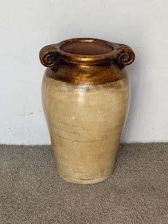 Elegant decorative amphora, antique gold finish, "Aurelia," 1970s