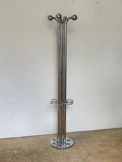 Elegant Italian "Chrome Elegance" steel coat rack, 1970s