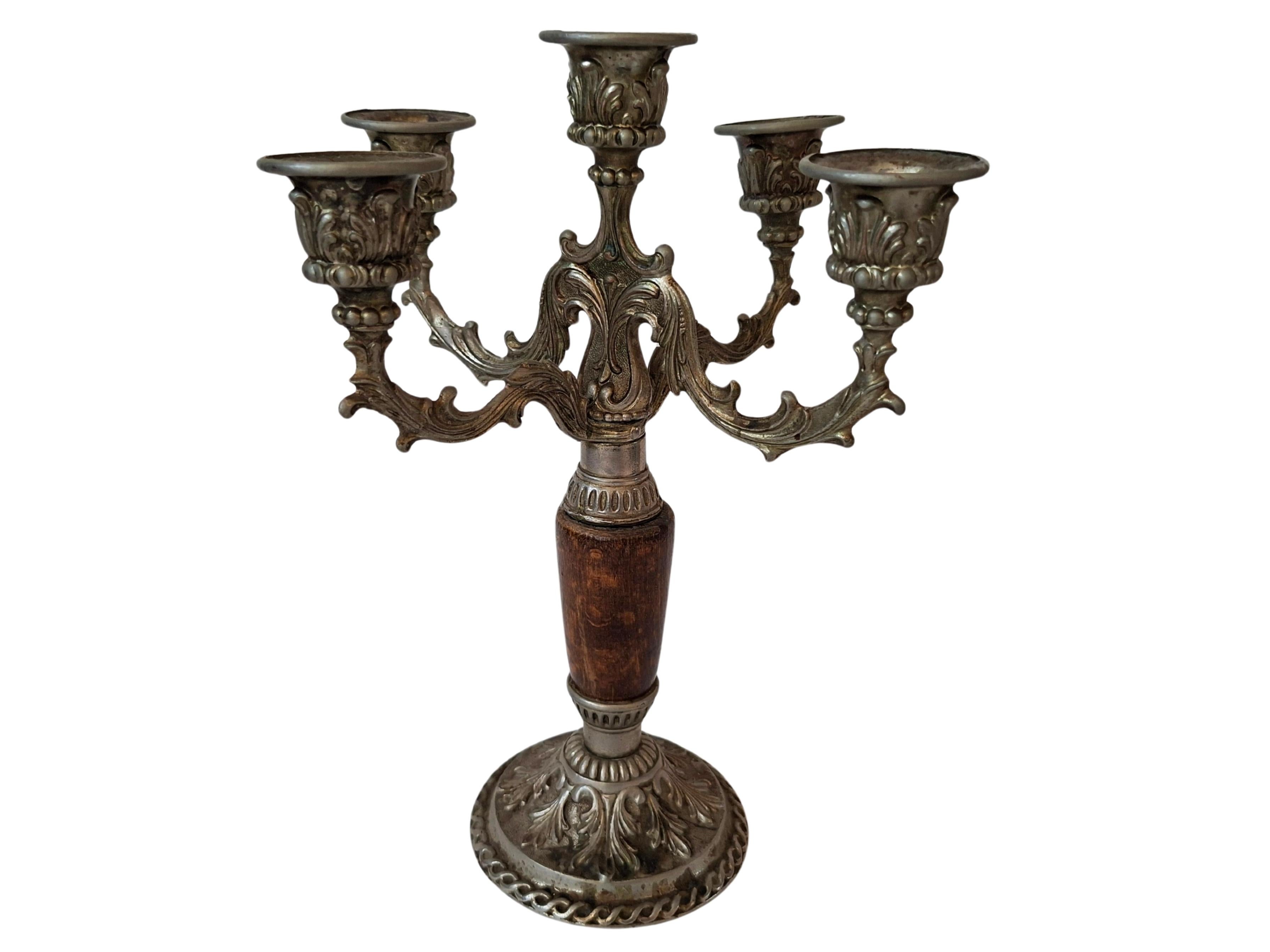 Elegant Vintage 5-Flame Candelabra - Signed AGAD in Baroque Style '70s