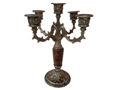 Elegante candelabro vintage de 5 llamas - Firma AGAD en estilo barroco años 70