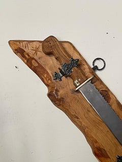 Rustic Italian craft knife, signed, 1960s