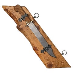 Rustic Italian craft knife, signed, 1960s