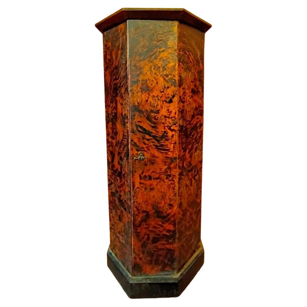 Elegant octagonal empire column bedside table For Sale