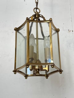Elegant brass and glass pendant lamp, "Windsor," from the 1970s