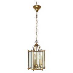 Elegant brass and glass pendant lamp, "Windsor," from the 1970s